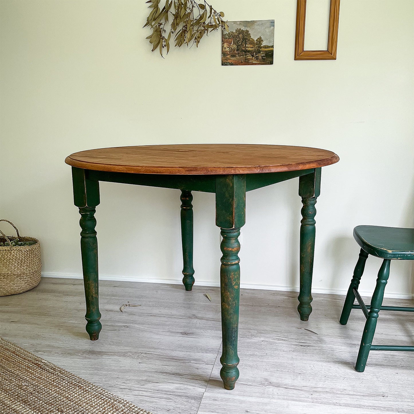 Green textured vintage table